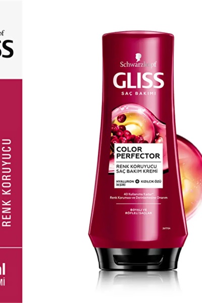 Renk Koruyucu Saç Bakım Kremi 360ml (Kırmızı) Gliss STD