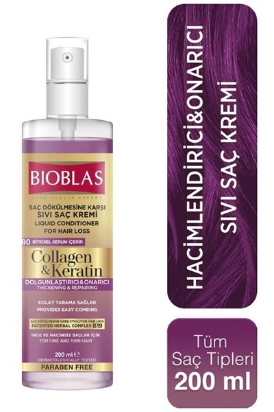 Sıvı Saç Kremi Kolajen+Keratin 200ml Bioblas STD