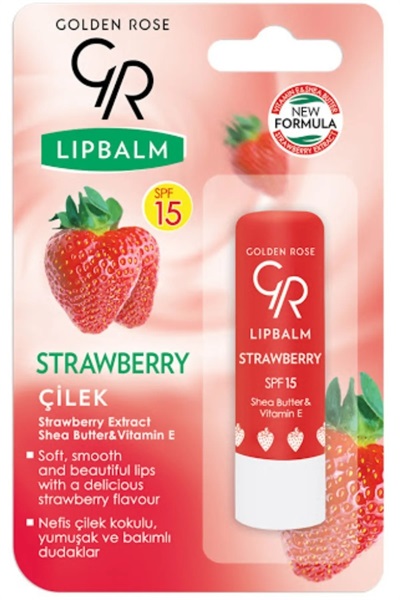 Rose Lip Balm Çilekli Spf15 Dudak Koruyucu Golden STD