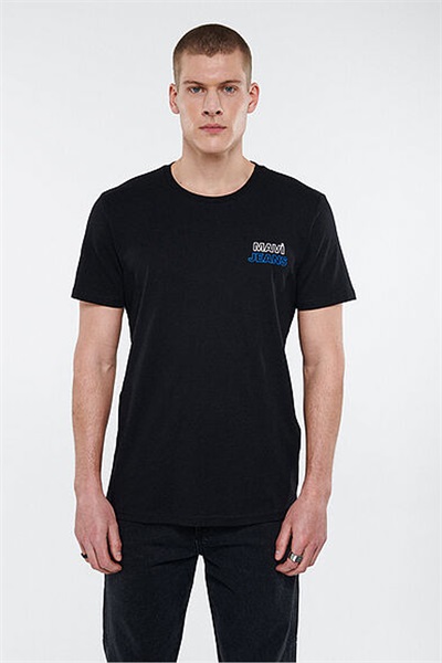 Mavi Logo Baskılı Erkek T-Shirt M066841-900 Siyah