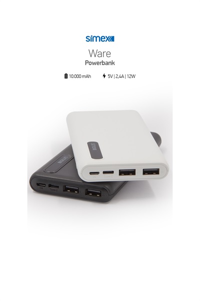 Simex Power Bank S-27 Ware 10000Mah S-27 Siyah