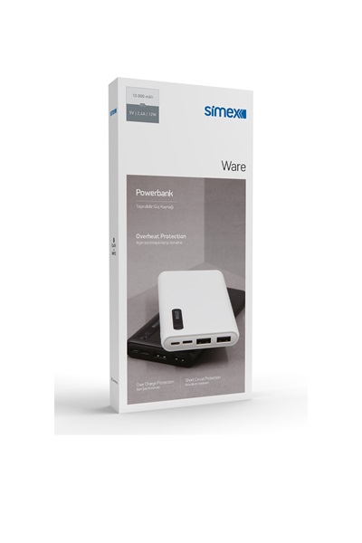 Simex Power Bank S-27 Ware 10000Mah S-27 BEYAZ