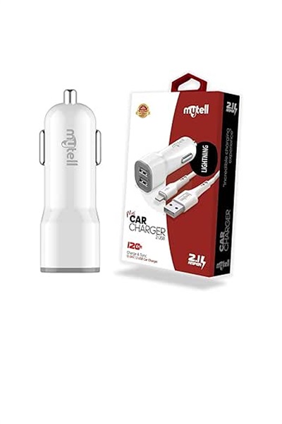 Mytell İphone Lightning Araç Şarjı  2IN1 2 USB'Lİ 2100 mAH MY-A5 BEYAZ