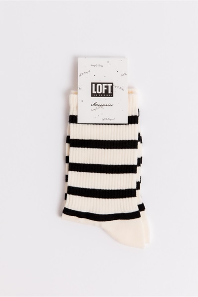 Loft Kadın Çorap LF2034417 WHITE/BLACK