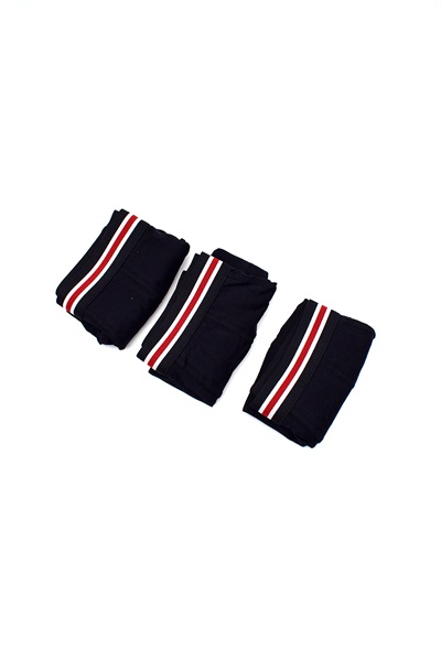01 3 Lü Erkek Boxer&Külot Ribket DÜZ SİYAH