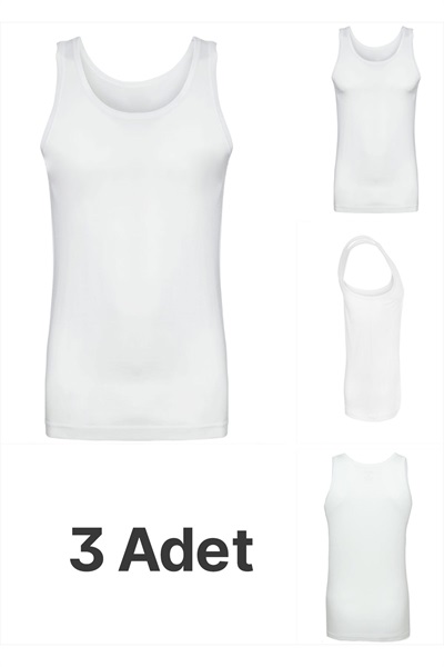 3'lü Erkek Atlet Trender BEYAZ