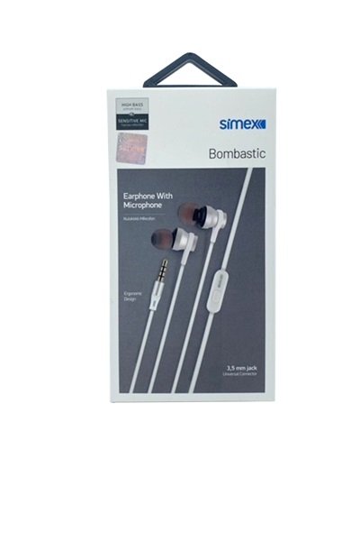 Mikrofonlu Kulaklık 3,5 Universal Spd-04 Bombastic Simex BEYAZ