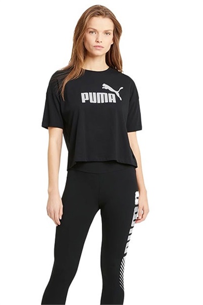 Puma Ess Cropped Logo Tee Kadın T-shirt 586866-01 BLACK