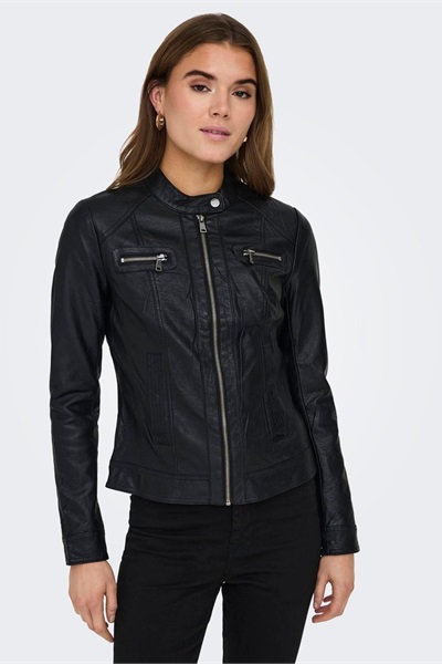 Only Onlbandıt Faux Leather Bıker Otw Noos Kadın Deri Mont ve Ceket 15081400 Black
