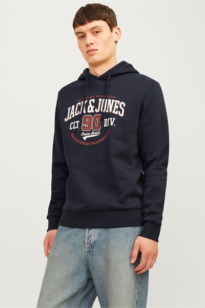 Jack & Jones Jjelogo Sweat Hood 2 Col 24/25 Noos Erkek Sweat 12255617 Dark Navy