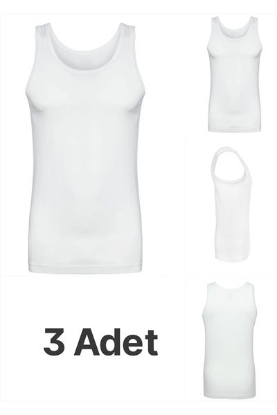 Erkek Atlet 3'lü Beyaz