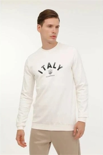 Ml Robert 16Itly72 4Pr Lumberjack Erkek Sweat A101899204 KIRIK BEYAZ