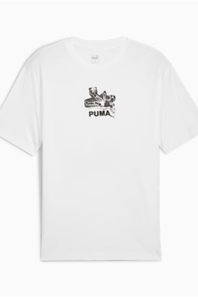 Puma Graphıcs Bicycle Kick Tee Unisex T-shirt 628005-02 WHİTE