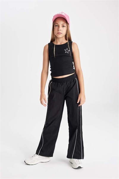 Defacto Kız Çocuk Kanvas Pantolon C8775A8/BK27 BLACK