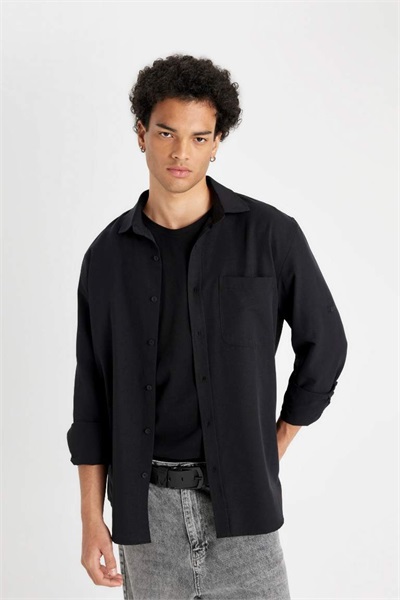 Defacto Erkek Gömlek D4183AX/BK81 BLACK