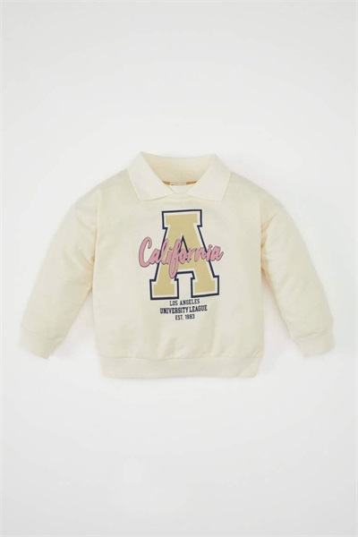 Defacto Kız Bebe Sweat D2854A5/ER233 ECRU