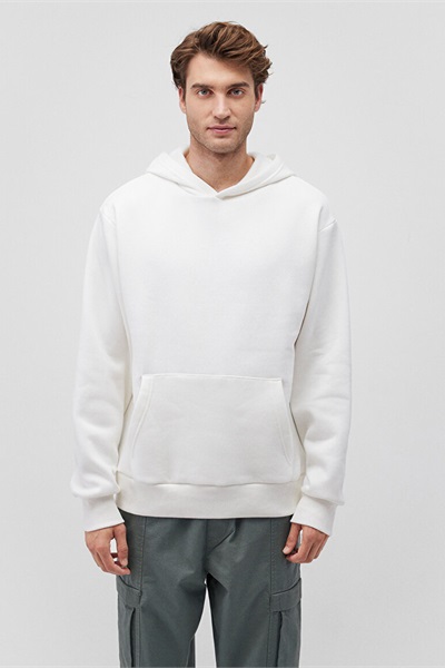 Mavi Kapüşonlu  Loose Erkek Sweat M0S10275-70057 Kırık Beyaz