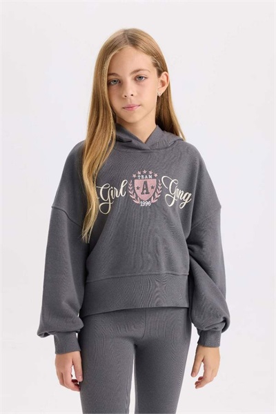 Defacto Kız Çocuk Sweat Takım D0730A8/AR82 ANTHRA