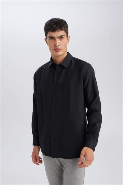 Defacto Erkek Gömlek D3376AX/BK26 BLACK