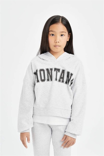 Defacto Kız Çocuk Sweat Takım D0725A8/GR421 LT.GREY MELANGE