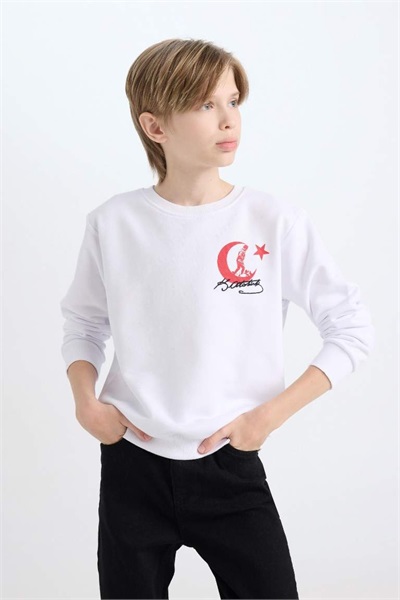 Defacto Erkek Çocuk Sweat D8200A8/WT34 WHITE