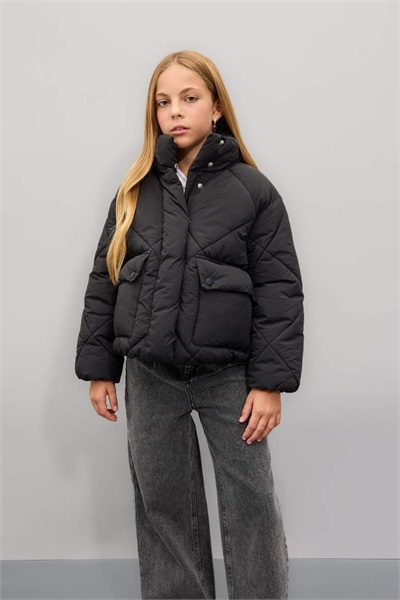 Defacto Kız Çocuk Mont C6335A8/BK27 BLACK