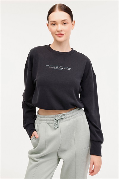 4W Wl Larına 16Ck97 4Pr Lumberjack Kadın Sweat A101898222 Sıyah