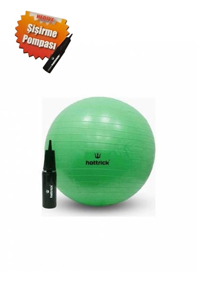 PILATES TOPU 65 CM+POMPA-YEŞİL-SPOR DÜNYASI HB65 