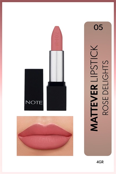 Mattever Lipstick 05 Rose Delights Yarı Mat Saten Bitişli Ruj - Pembe Note STD