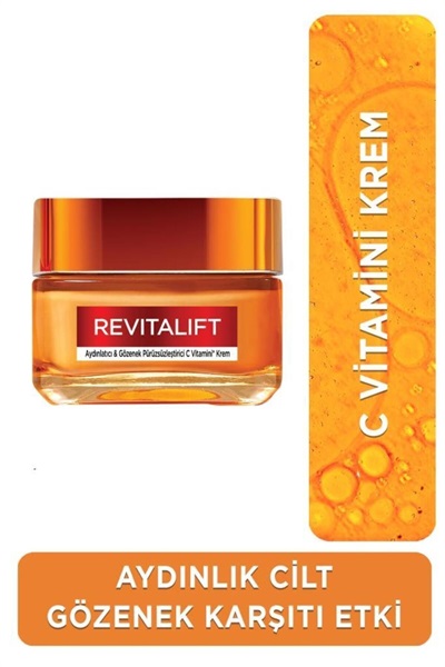 Paris Revitalift Clinical Aydınlatıcı & Gözenek Pürüzsüzleştirici C Vitamini Krem 50 ml Loreal STD