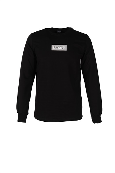 Baskı O Yaka Trender Erkek Sweat Cıtymoods Siyah