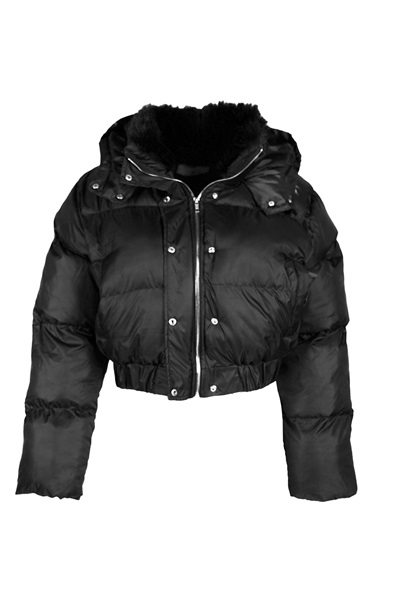 Kısa Şişme Kadın Mont 07 Siyah