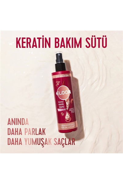 Brezilya Keratin Terapisi Sıvı Saç Bakım Sütü 200 ml Elidor STD