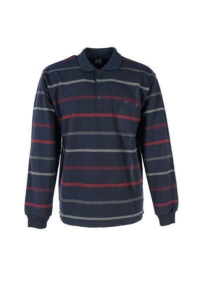 3 İplik Polo Yaka Normal Erkek Sweat 3004-4 LACİ-BORDO
