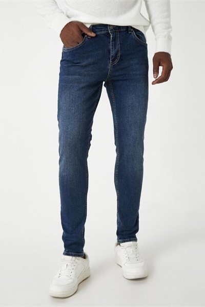 Koton MICHEAL Skinny Erkek Jean  Pantolon 5SAM40048ID ORTA İNDİGO