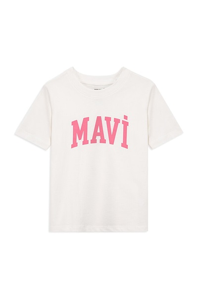 Mavi Logo Kız Çocuk T-shirt M7610109-70057 Kırık Beyaz