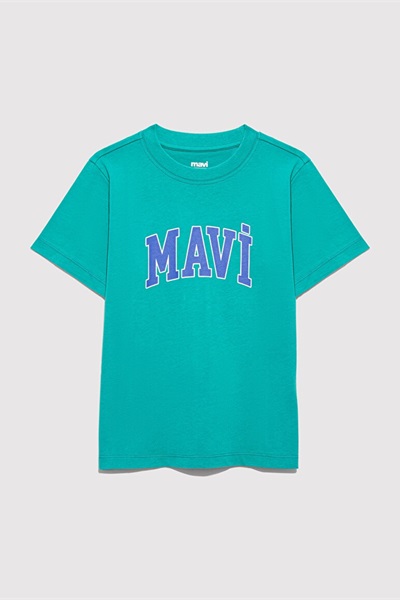 Mavi Logo Baskılı Erkek Çocuk T-Shirt M6610030-71711 Porcelain Green
