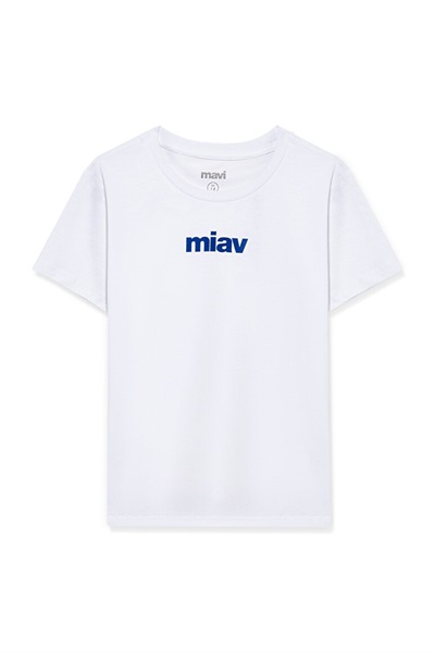 Mavi Miav Baskılı Erkek Çocuk T-shirt M66332620 Beyaz