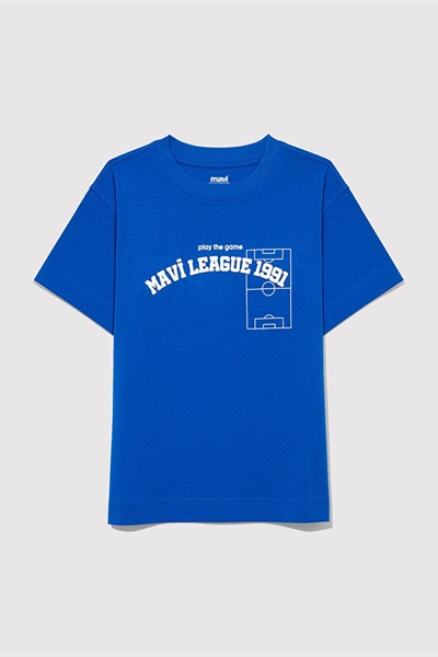 Mavi Game Day Baskılı Erkek Çocuk T-Shirt M6610265-82491 Koyu Gök Mavi