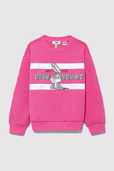 Mavi Bugs Bunny Baskılı Kız Çocuk Sweat M7S10072-71095 Shocking Pink