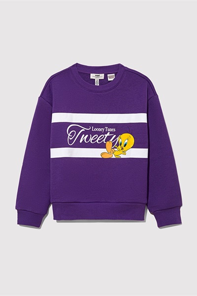 Mavi Tweety Baskılı Kız Çocuk Sweat M7S10073-70633 Amaranth Purple