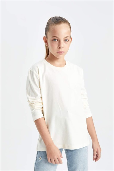 Defacto Kız Çocuk Sweat U6810A6/WT80 WHITE