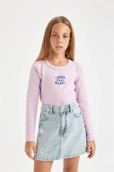 Defacto Kız Çocuk Sweat Takım C7464A8/PR139 LILAC