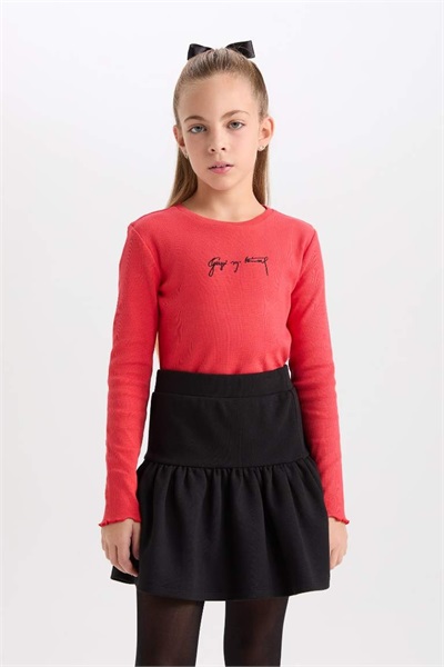 Defacto Kız Çocuk T-shirt D4188A8/RD348 RED
