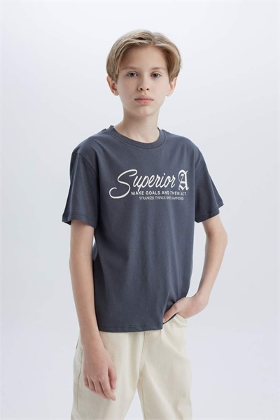 Defacto Erkek Çocuk T-shirt D9256A8/AR58 ANTHRA