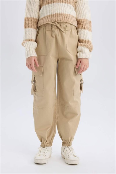 Defacto Kız Çocuk  Kanvas Pantolon D7608A8/BG739 BEIGE