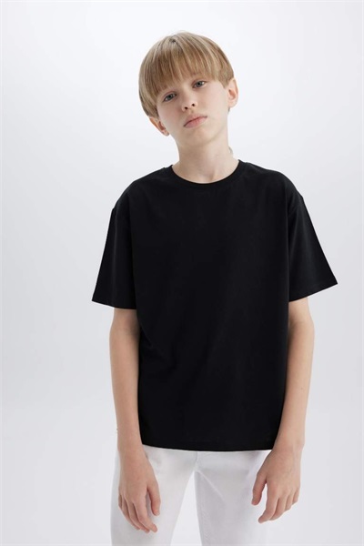Defacto Erkek Çocuk Kısa Kol Gömlek K1687A6/BK81 BLACK