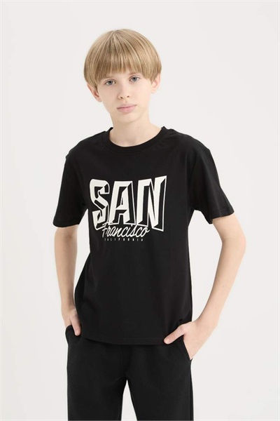 Defacto Erkek Çocuk Kısa Kol T-shirt D9264A8/BK81 BLACK
