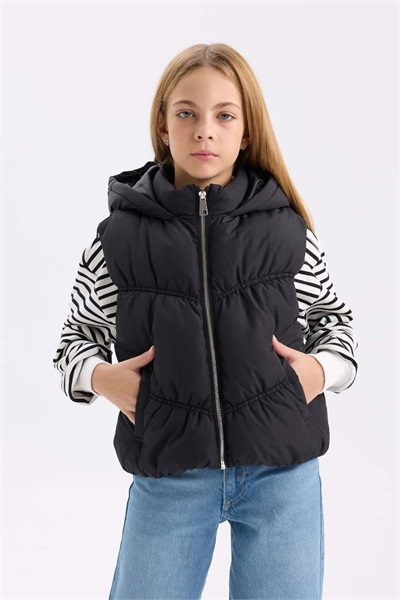 Defacto Kız Çocuk  Yelek D6918A8/BK27 BLACK