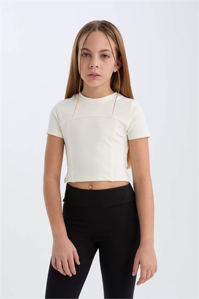 Defacto Kız Çocuk  T-shirt D9789A8/ER99 ECRU